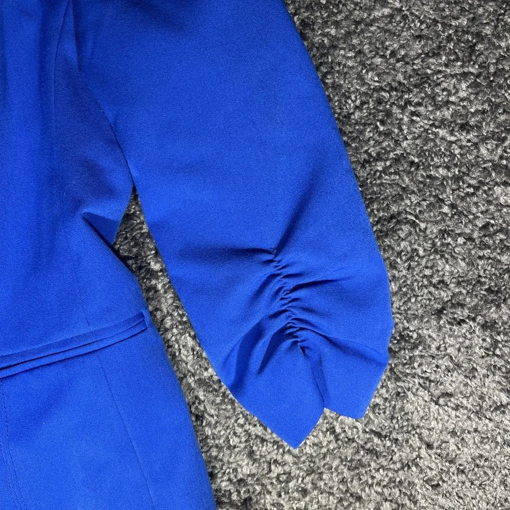 Ruched Blazer with Gold Accents, Color Royal Blue, Size‎ L